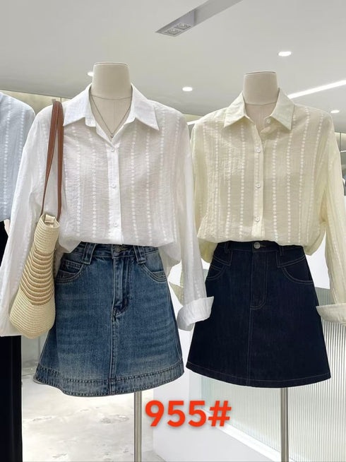 Summer Embroidered Transparent Shirts